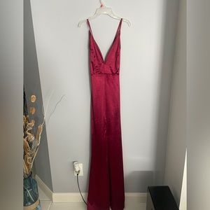 Formal wine red special ocasión dress